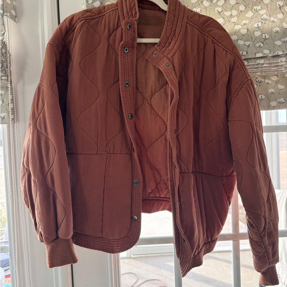 Blank NYC Quilted Jacket in Warm Rust
